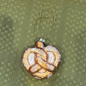 Gold Pretzel Holiday Ornament